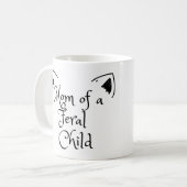 猫耳の赤い子どもの母 コーヒーマグカップ (正面左)