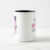 猫耳ヘッドフォンでピンクのアニメガール マグカップ (中央)