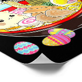 猫耳ラーメンかわいい復活祭アニメ恋人 ポスター (角)