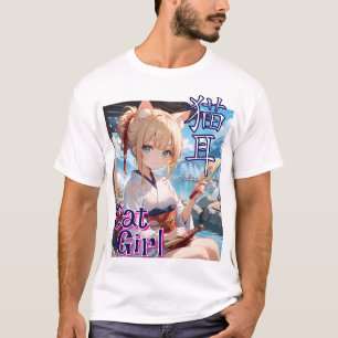猫耳娘が温泉に来た！ Tシャツ