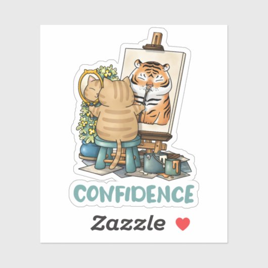 猫自信虎の自画像 シール (シート)