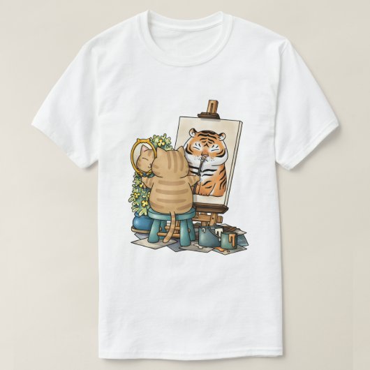 猫自信虎の自画像 Tシャツ (デザイン正面)