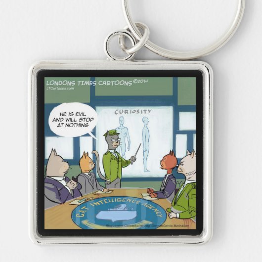 猫自然おもしろい敵 キーホルダー (正面)