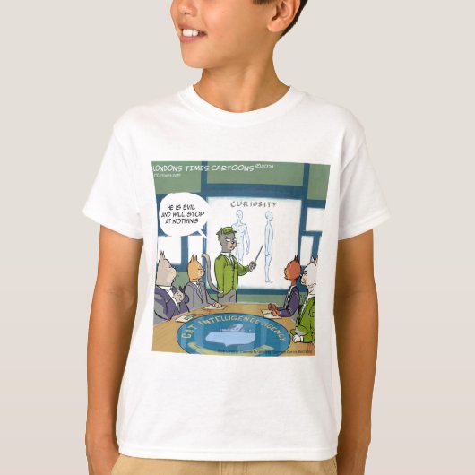 猫自然おもしろい敵 Tシャツ (正面)