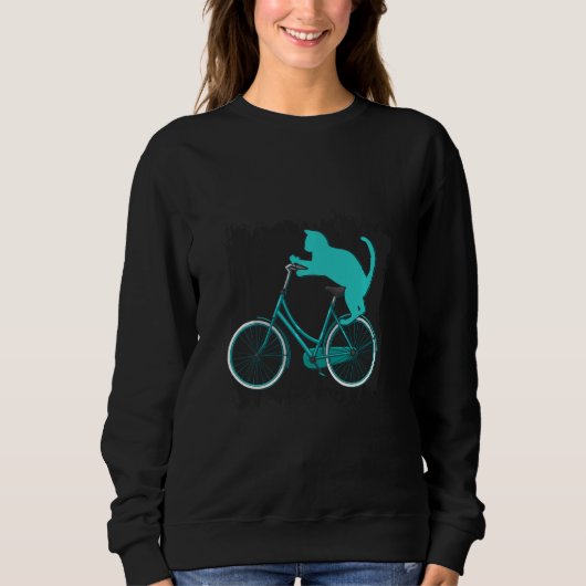 猫自転車 スウェットシャツ (正面)