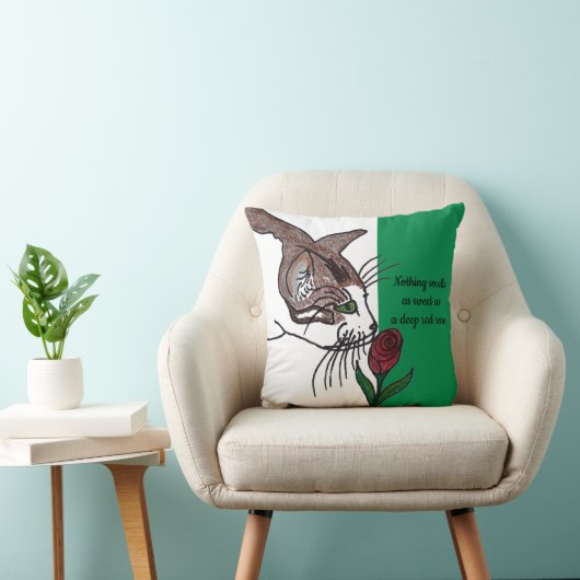 猫臭い深いレッドローズ クッション (椅子)