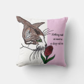 猫臭い深いレッドローズ クッション (正面)