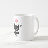猫舌だもの。日本茶を飲む黒猫 コーヒーマグカップ (正面右)
