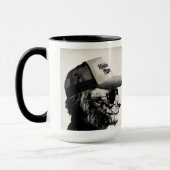 猫航空メガネ隠し移動おもしろマグカップ マグカップ (左)