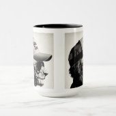 猫航空メガネ隠し移動おもしろマグカップ マグカップ (中央)