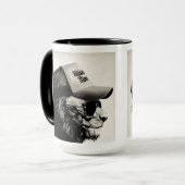 猫航空メガネ隠し移動おもしろマグカップ マグカップ (正面左)
