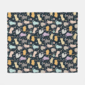 猫花デザインフリースブランケット フリースブランケット (正面(横))