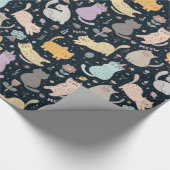 猫花デザイン包装紙 ラッピングペーパー (角)
