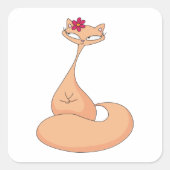 猫花可愛いかわいい子猫 スクエアシール (正面)