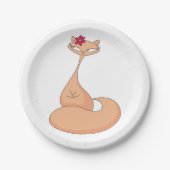 猫花可愛いかわいい子猫 ペーパープレート (正面)