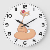 猫花可愛いかわいい子猫 ラージ壁時計 (正面)