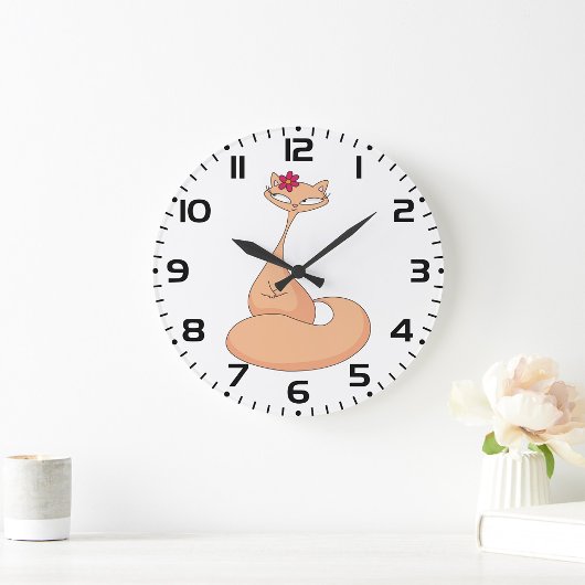 猫花可愛いかわいい子猫 ラージ壁時計