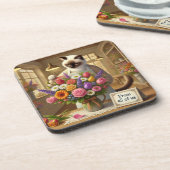 猫花屋さんと花束お母さんの日 コースター (左側)