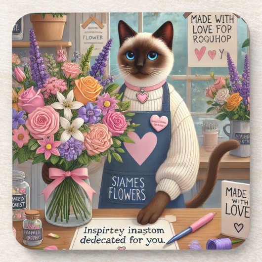 猫花屋さんと花束お母さんの日 コースター (正面)