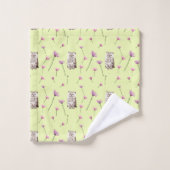 猫花柄 バスタオルセット (ウォッシュタオル)