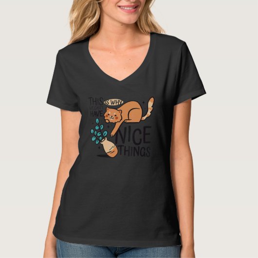 猫花瓶1 Tシャツ (正面)