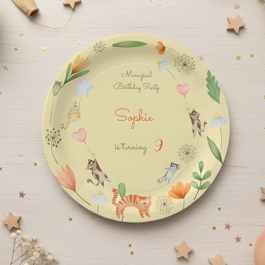 猫花生誕生会 ペーパープレート
