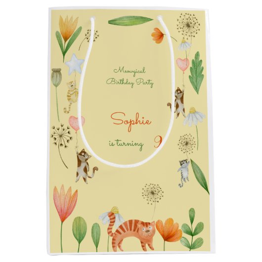 猫花生誕生会 ミディアムペーパーバッグ (正面)