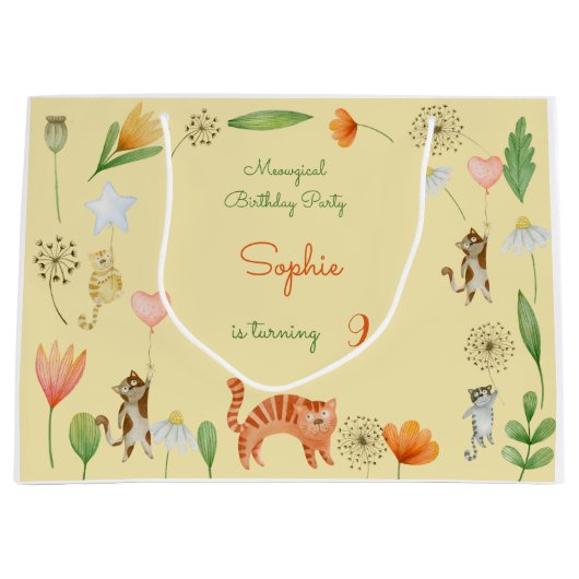 猫花生誕生会 ラージペーパーバッグ (正面)