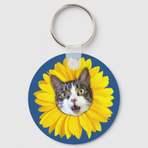"猫花"の黄色LOLおもしろいなKeychain キーホルダー