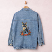 猫花 – ペット動物アートキャット デニムジャケット (ハンガー)