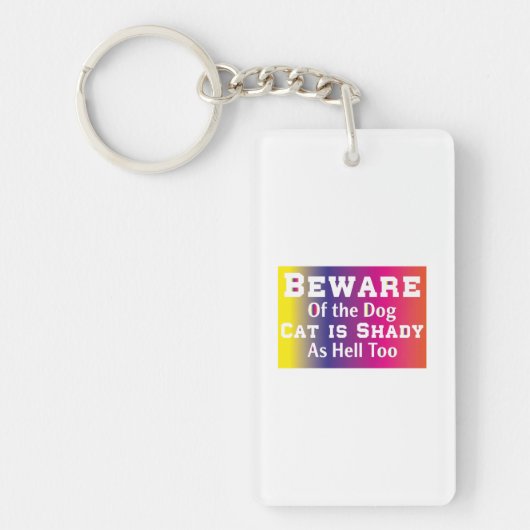 猫芸は犬に気を付けろ キーホルダー (正面)