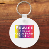 猫芸は犬に気を付けろ キーホルダー (正面)