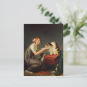 猫芸与えに乳を飲む少女|過去記事 ポストカード (スタンド正面)