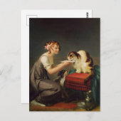 猫芸与えに乳を飲む少女|過去記事 ポストカード (正面/裏面)