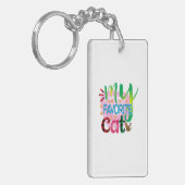 猫芸術お気に入りの猫 キーホルダー (正面左)