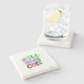 猫芸術お気に入りの猫 ストーンコースター (横)