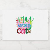 猫芸術お気に入りの猫 スパークリングワインラベル (シングルラベル)