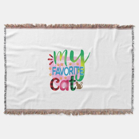 猫芸術お気に入りの猫 スローブランケット (正面)