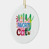 猫芸術お気に入りの猫 セラミックオーナメント (右)