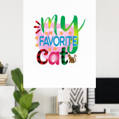 猫芸術お気に入りの猫 ポスター (ホームオフィス)