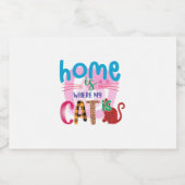 猫芸術の家は私の猫がいる場所 スパークリングワインラベル (シングルラベル)