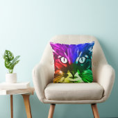 猫芸術カラフル抽象芸術枕 クッション (椅子)