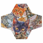 猫芸術パターン サッカーボール (フラット)