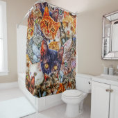 猫芸術パターン シャワーカーテン (インサイチュ)
