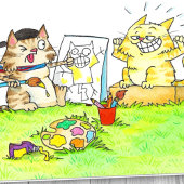 猫芸術学生挨拶 カード