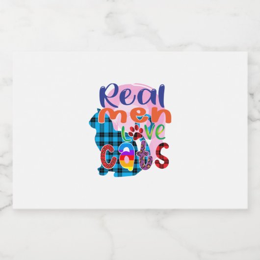 猫芸術実在人が猫を愛する スパークリングワインラベル (シングルラベル)