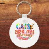猫芸術猫が私の人お気に入りの々 キーホルダー (正面)