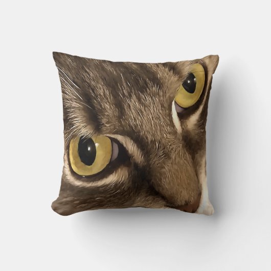 猫芸術的ポートレートの目と鼻をクローズアップ クッション (正面)