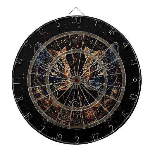 猫芸術的丸ツイン ダーツボード (正面)