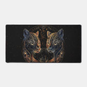 猫芸術的丸ツイン デスクマット (正面)